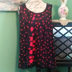 Cato Sleeveless Polka Dot Blouse Size Large